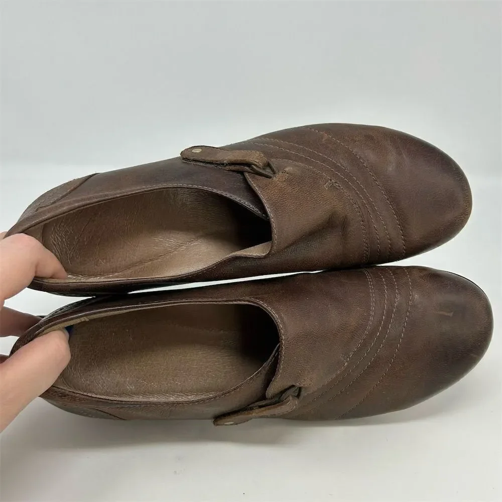 Dansko Franny Women's Brown Leather Loafers Size 40 (US 9.5-10) Casual Shoes